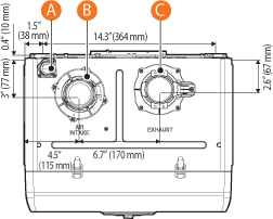 Overhead view of NCB-190/060H combi-boiler