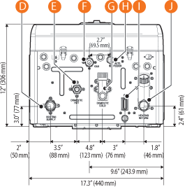 Bottom view of NCB-240/130H combi-boiler